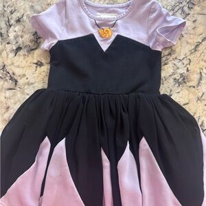 Black and Lavender Dress with Gold Detail